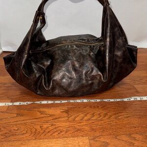 Dark Brown Vegan Leather Hobo Handbag